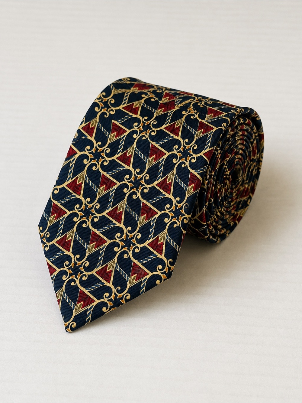 Vintage Lands End Mens Silk Tie Quiet Luxury Old Money Formal Equestrian